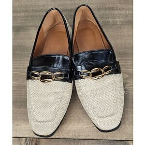 SHEIN loafers womens sz10.5 2 tone tan brown chain casual preppy classic NWOT